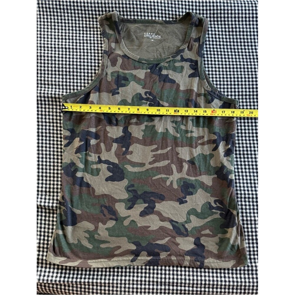 Galaxy By Harvic Olive Green Camouflage Top Mens Medium - Picture 3 of 5